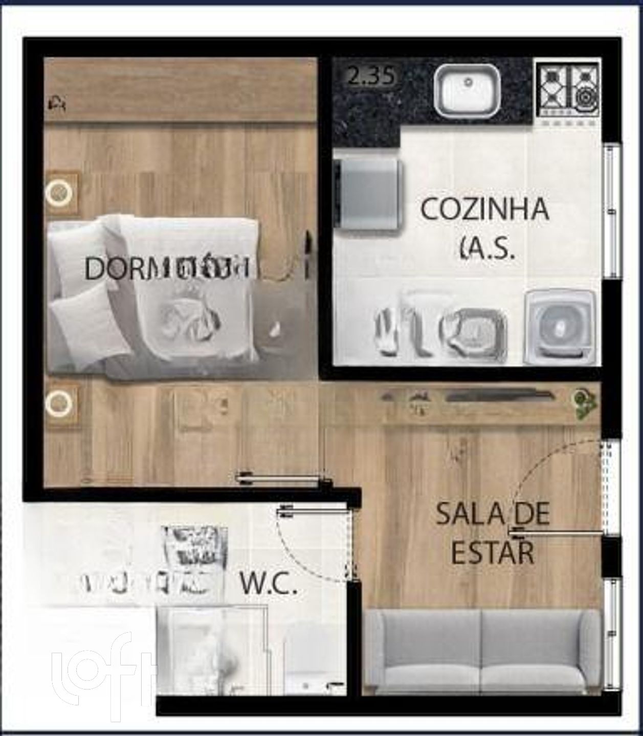 Apartamento à venda com 1 quarto, 28m² - Foto 8