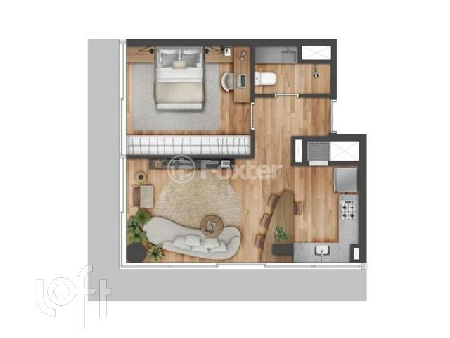 Apartamento com 46m², 1 dormitório, 1 vaga, Bela Vista em Porto Alegre