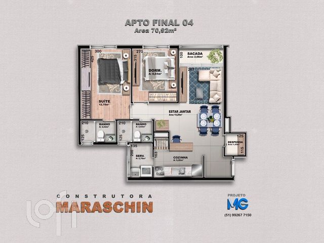 Apartamento com 70m², 2 dormitórios, 1 suíte, 2 vagas, Jardim Botânico em Porto Alegre