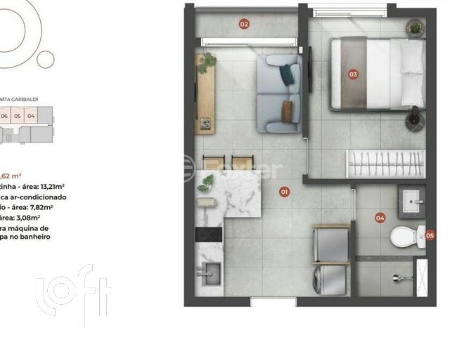 Apartamento com 29m², 1 dormitório, Boa Vista em Porto Alegre